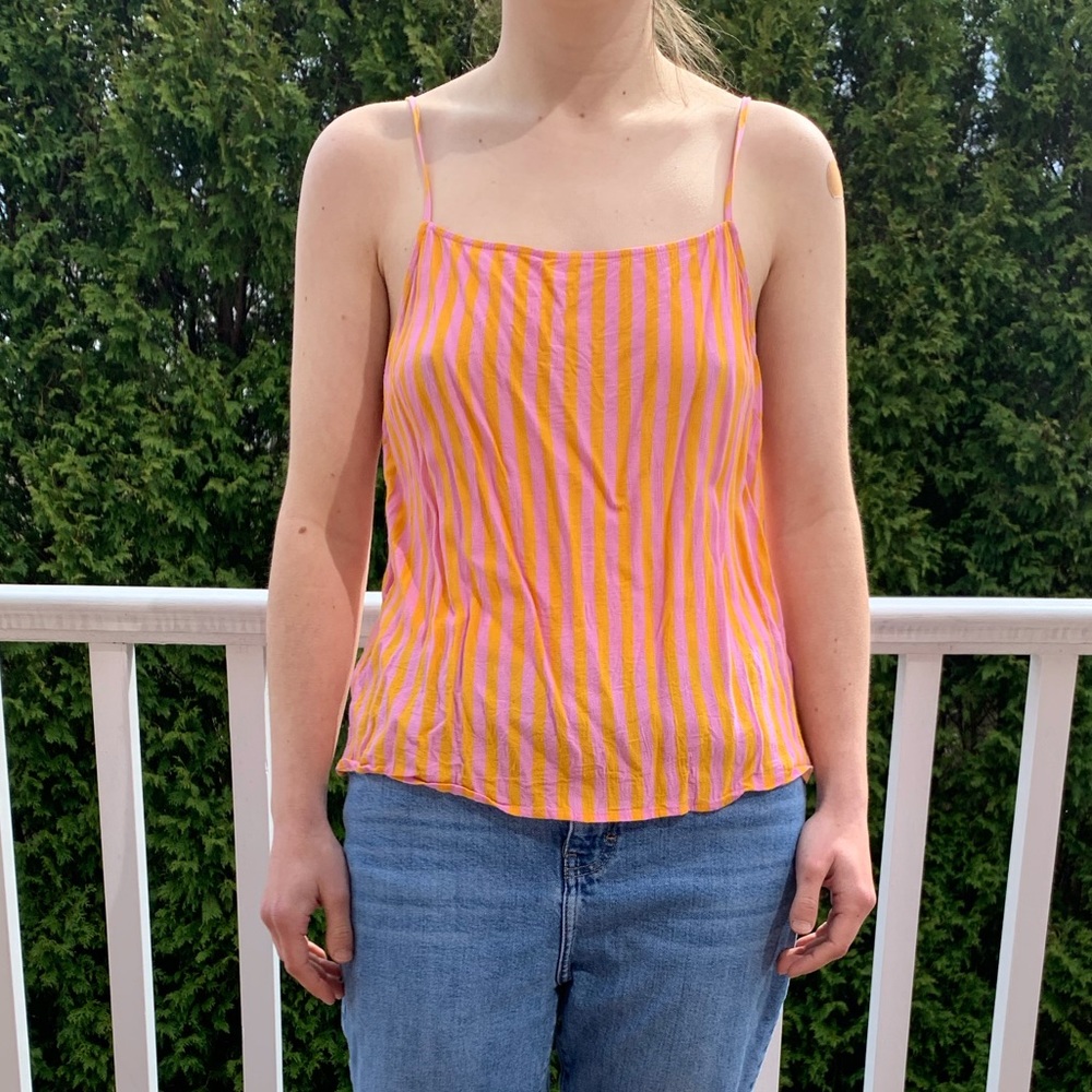 Topshop pink and orange tank top